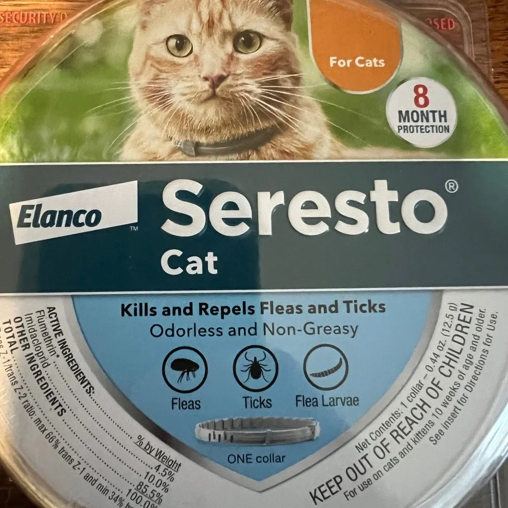 Elanco Seresto Cat Flea and Tick Collar 8 Month Protection Grey New NIB